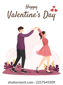 Flat illustration of valentine couple