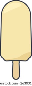 Flat illustration of a vanilla popsicle. Simple and minimal frozen dessert icon