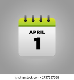 Flachbildvektor für den Kalender im April, täglich, für Büros, Schulposter usw.