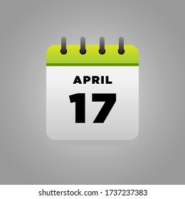 Vector de ilustración plana del calendario de abril, diario, para oficina, afiche escolar, etc.