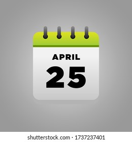 Flat Illustration vector of April calendar, daily, for office, school poster etc