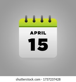 Vector de ilustración plana del calendario de abril, diario, para oficina, afiche escolar, etc.