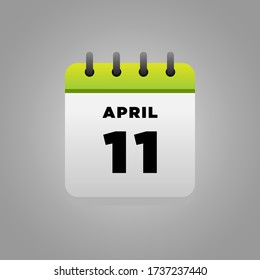Flat Illustration vector of April calendar, daily, for office, school poster etc