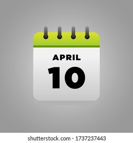 Flachbildvektor für den Kalender im April, täglich, für Büros, Schulposter usw.
