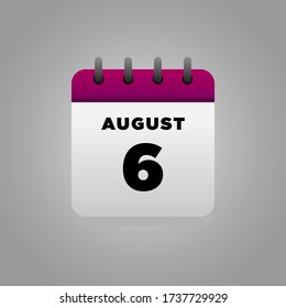 Flat Illustration vector of August calendar, daily, for office, school poster etc