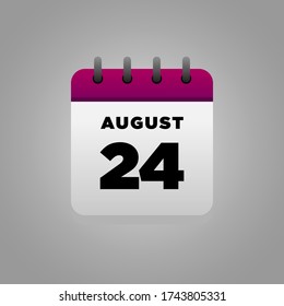 Flachbildvektor für den August-Kalender, täglich, für Büro, Schulposter-Krankenhaus usw.