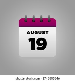 Flat Illustration vector of August calendar, daily, for office, school poster hospital etc