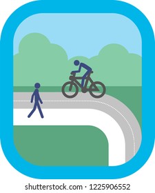 
Flat illustration vector bicycle man