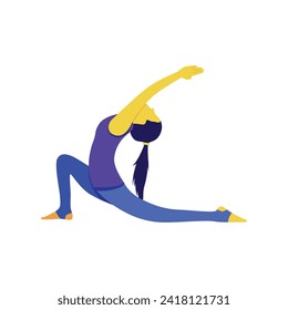 Flat illustration vector design of woman on yoga pose