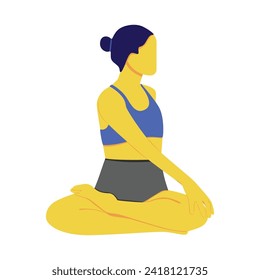 Flat illustration vector design of woman on yoga pose