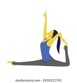 Flat illustration vector design of woman on yoga pose