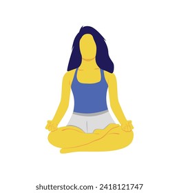 Flat illustration vector design of woman on yoga pose