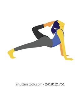 Flat illustration vector design of woman on yoga pose