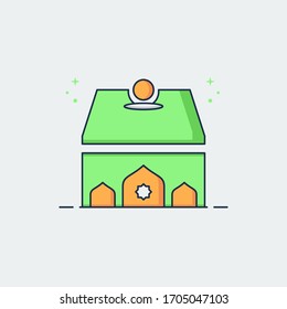 Flat Illustration Vector Graphic of Box of Muslim Alms. Perfect for Your Banner, Brochure, Apps Icon, and etc.