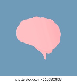 Ilustración plana Vector gráfico de cerebro aislado sobre fondo azul.