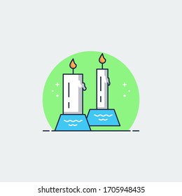 Flat Illustration Vector Graphic of Candle for Ramadan Celebration. Perfect for Greeting Card, Invitation Card, and Islamic Poster