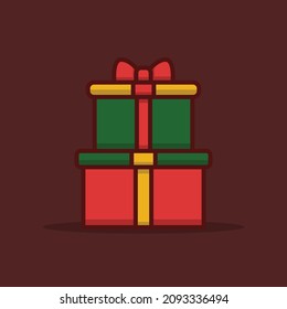 Flat Illustration vector graphic of christmas gift. Perfect for fruits product, infographics, christmas gift, etc