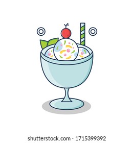 Flat Illustration Vector Graphic of Fruit Iced. Good for Book Menu, Poster, Banner, Web Icon, Invitation Card, etc.