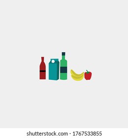 Gráfico de vectores de ilustración plana de un artículo en supermercado y comestibles