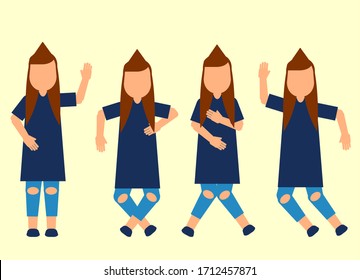 Flat illustration vector graphic of man dance perfect for campaign at home. flat design. dance illustration. meme