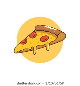 Flat Illustration Vector Graphic of Piece Pizza Fast Food. Perfect for Greeting Card, Invitation Card, Poster, Banner, Icon, Menu, etc.