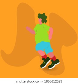 flat illustration vector graphics of a fat man doing various activities and poses suitable for mascot on banners posters brochures etc
