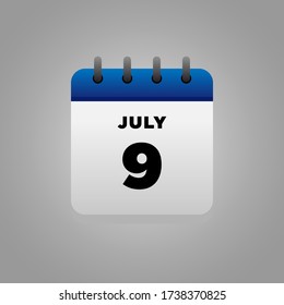 Flat Illustration vector of July calendar, daily, for office, school poster etc