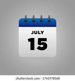 Flachbildvektor für den Kalender im Juli, täglich, für Büros, Plakatkliniken usw.