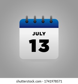 Vector de ilustración plana del calendario de julio, diariamente, para oficina, hospital de carteles escolares, etc.