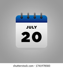 Flat Illustration vector of July calendar, daily, for office, school poster hospital etc
