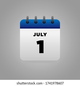 Flat Illustration vector of July calendar, daily, for office, school poster hospital etc