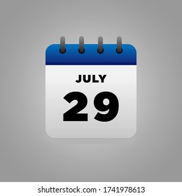 Flat Illustration vector of July calendar, daily, for office, school poster hospital etc