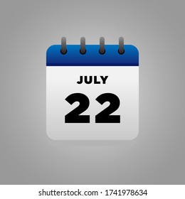 Flat Illustration vector of July calendar, daily, for office, school poster hospital etc