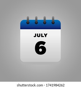 Flat Illustration vector of July calendar, daily, for office, school poster hospital etc