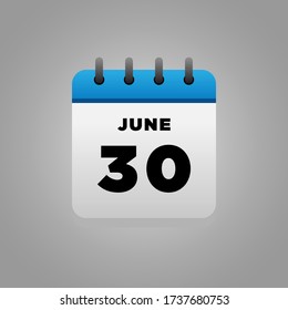 Flat Illustration vector of June calendar, daily, for office, school poster etc