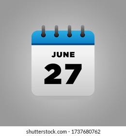 Flachbildvektor für Juni-Kalender, täglich, für Büro, Schulposter usw.