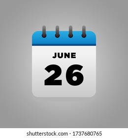 Flat Illustration vector of June calendar, daily, for office, school poster etc