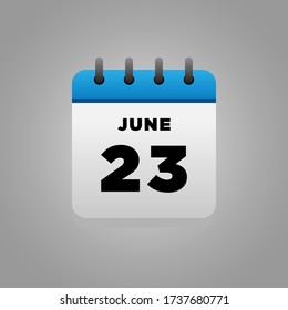 Flachbildvektor für Juni-Kalender, täglich, für Büro, Schulposter usw.