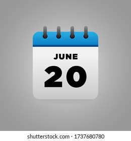 Flat Illustration vector of June calendar, daily, for office, school poster etc