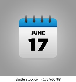 Vector de ilustración plana del calendario de junio, diariamente, para oficinas, afiches escolares, etc.