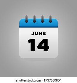 Vector de ilustración plana del calendario de junio, diariamente, para oficinas, afiches escolares, etc.
