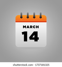 Flat Illustration vector of march 14 calendar , daily, for office, school