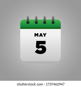 Flat Illustration vector of May calendar, daily, for office, school poster etc