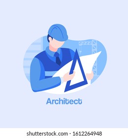 Flat Illustration Vector Profession Architect