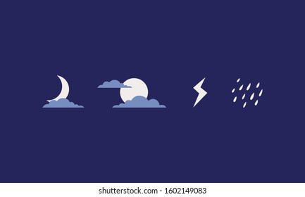 Flat illustration vector set of weather icons