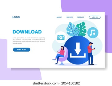 Flat illustration vector technology concept, file retrieval, save, download, music, pictures, data transfer folders with documents, data security. Success saved.
