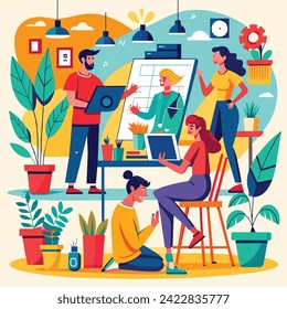 flat illustration vector for website template