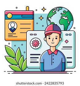 flat illustration vector for website template