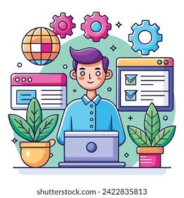flat illustration vector for website template