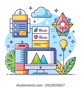 flat illustration vector for website template